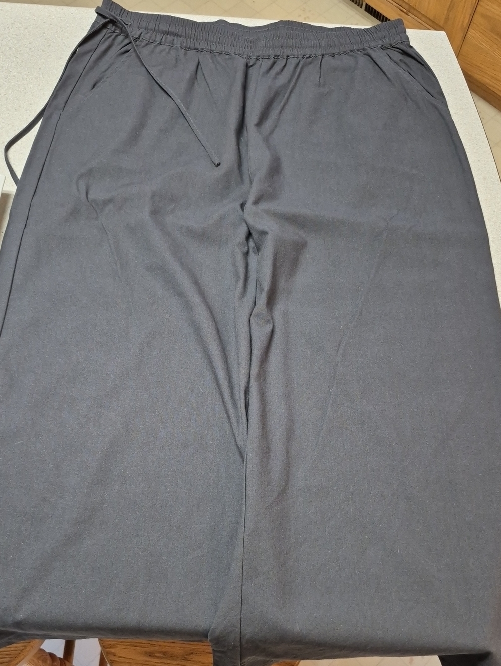 Grey Wide Leg Linen Pants